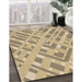 Machine Washable Transitional Copper Brown Rug in a Family Room, wshpat1443brn