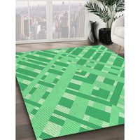 Patterned Lime Mint Green Rug, pat1443grn