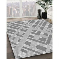 Patterned Platinum Silver Gray Rug, pat1443gry