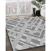 Patterned Platinum Silver Gray Rug in Family Room, pat1443gry