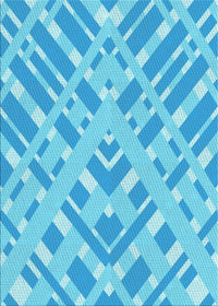 Machine Washable Transitional Deep Sky Blue Rug, wshpat1443lblu