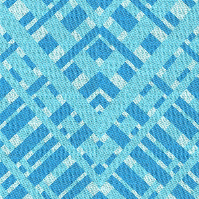 Round Machine Washable Transitional Deep Sky Blue Rug, wshpat1443lblu