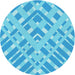 Square Patterned Deep Sky Blue Rug, pat1443lblu