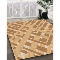 Patterned Yellow Orange Rug, pat1443org