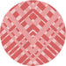 Square Patterned Pastel Pink Rug, pat1443rd