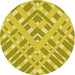 Square Machine Washable Transitional Yellow Rug in a Living Room, wshpat1443yw