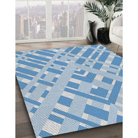 Patterned Light Blue Novelty Rug, pat1443