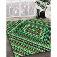 Patterned Lime Green Rug, pat1444grn