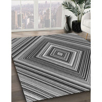 Patterned Black Rug, pat1444gry