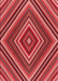 Machine Washable Transitional Red Rug, wshpat1444rd