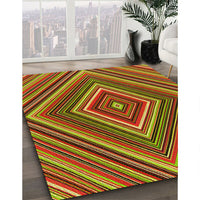 Patterned Green Rug, pat1444yw