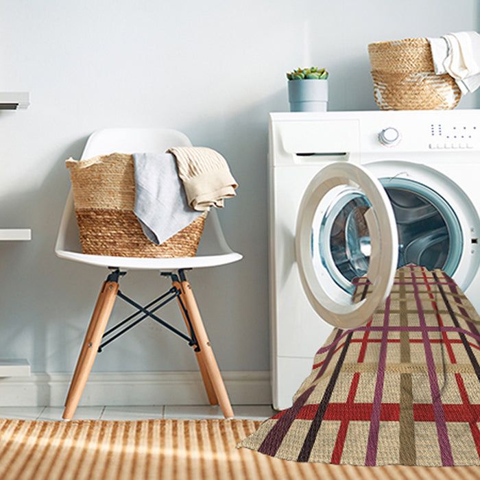 Machine Washable Transitional Brown Red Rug in a Washing Machine, wshpat1445brn