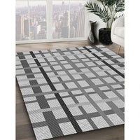 Patterned Platinum Silver Gray Rug, pat1445gry