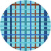 Square Patterned Blue Rug, pat1445lblu