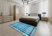 Patterned Blue Rug in a Bedroom, pat1445lblu