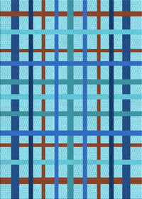 Machine Washable Transitional Blue Rug, wshpat1445lblu