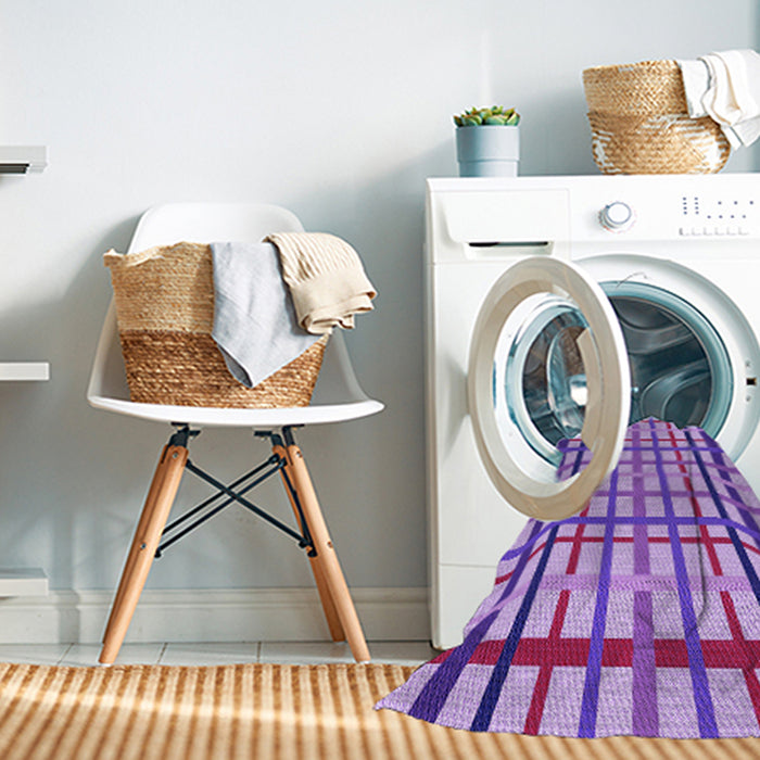 Machine Washable Transitional Dark Orchid Purple Rug in a Washing Machine, wshpat1445pur