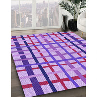 Patterned Dark Orchid Purple Rug, pat1445pur