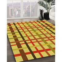 Patterned Yellow Rug, pat1445yw