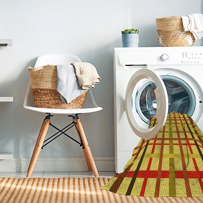 Machine Washable Transitional Yellow Rug in a Washing Machine, wshpat1445yw