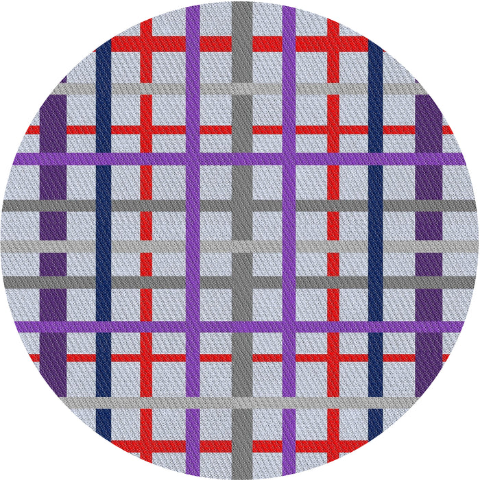 Sideview of Patterned Purple Novelty Rug, pat1445