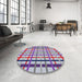 Round Patterned Purple Novelty Rug in a Office, pat1445