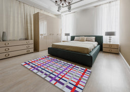 Patterned Purple Novelty Rug in a Bedroom, pat1445