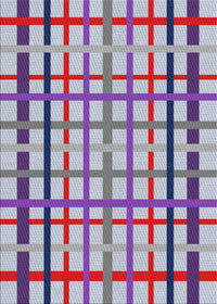 Machine Washable Transitional Purple Rug, wshpat1445