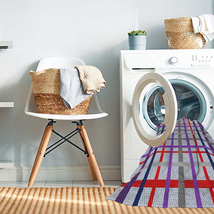 Machine Washable Transitional Purple Rug in a Washing Machine, wshpat1445