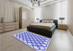 Patterned Blue Rug in a Bedroom, pat1446blu