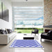 Square Patterned Blue Rug in a Living Room, pat1446blu