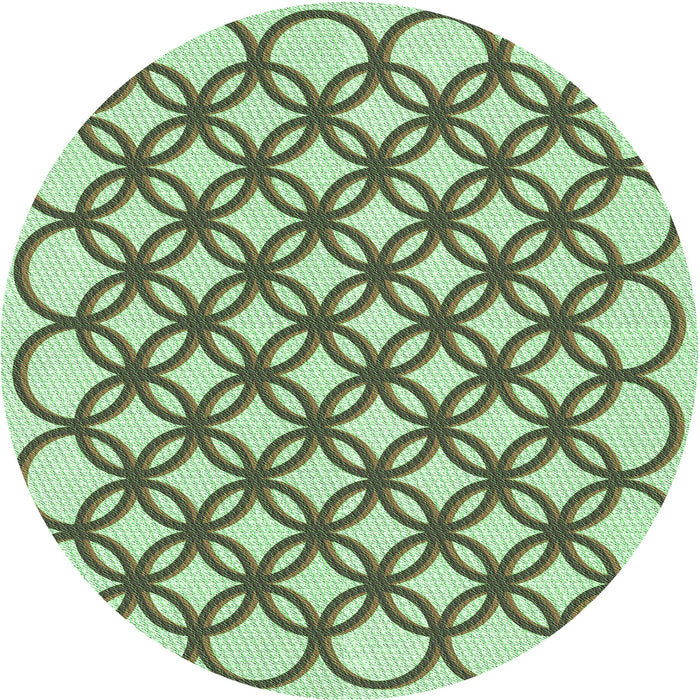 Square Patterned Fern Green Rug, pat1446grn
