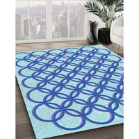 Patterned Blue Rug, pat1446lblu