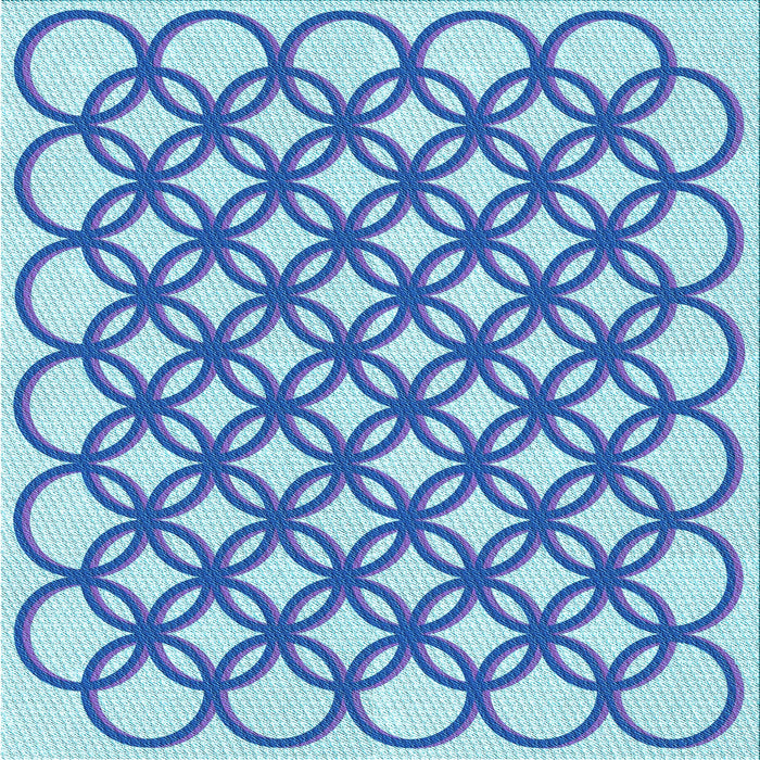 Round Patterned Blue Rug, pat1446lblu