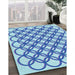 Patterned Blue Rug in Family Room, pat1446lblu