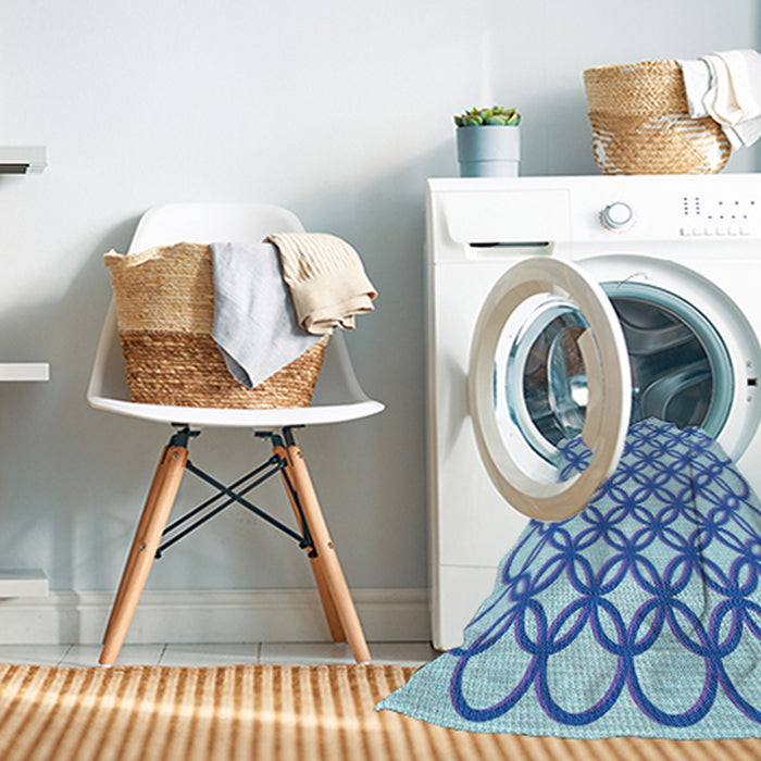 Machine Washable Transitional Blue Rug in a Washing Machine, wshpat1446lblu