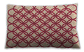 Patterned Rectangular Crimson Red Lumbar Throw Pillow, 13 inch by 19 inch, lbpat1446org