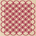 Round Patterned Crimson Red Rug, pat1446org