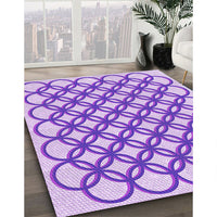 Patterned Blossom Pink Rug, pat1446pur