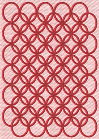 Machine Washable Transitional Red Rug, wshpat1446rd