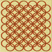 Round Patterned Orange Red Orange Rug, pat1446yw