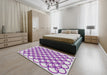 Patterned Dark Orchid Purple Novelty Rug in a Bedroom, pat1446