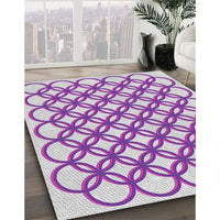 Patterned Dark Orchid Purple Novelty Rug, pat1446