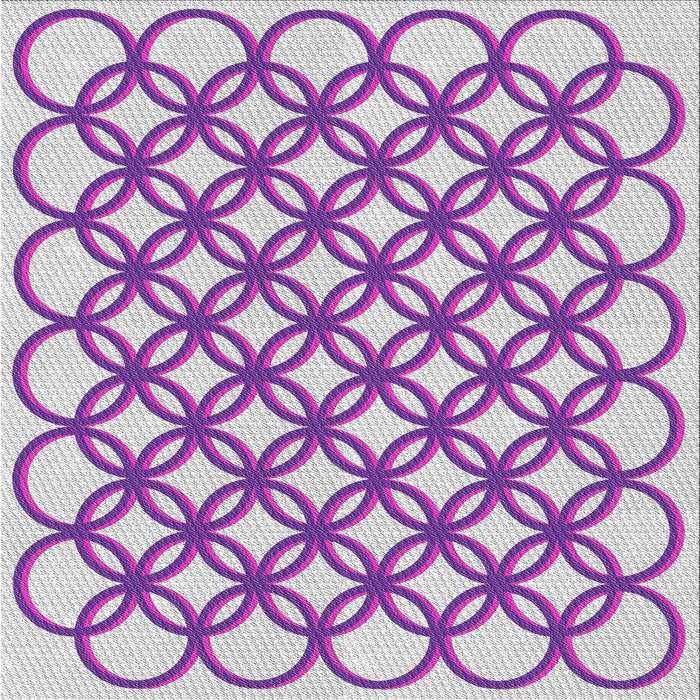 Square Patterned Dark Orchid Purple Novelty Rug, pat1446