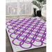 Patterned Dark Orchid Purple Novelty Rug in Family Room, pat1446