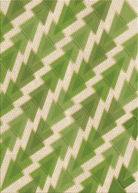 Machine Washable Transitional Green Rug, wshpat1447brn