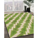 Machine Washable Transitional Green Rug in a Family Room, wshpat1447brn