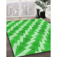 Patterned Neon Green Rug, pat1447grn