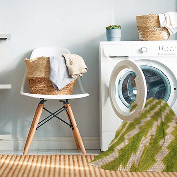 Machine Washable Transitional Dark Golden Brown Rug in a Washing Machine, wshpat1447org