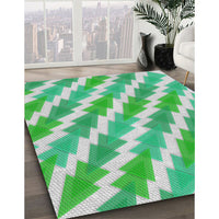 Patterned Green Novelty Rug, pat1447